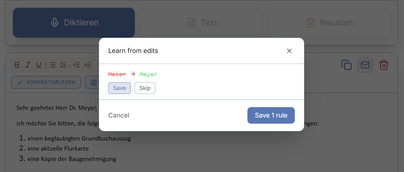 Learning dialog for proper-name spelling